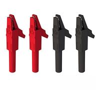 Greluma 4 Pièces Pince crocodile, pince crocodile en cuivre avec botte en plastique de protection complète pour fiche banane mâle 4 mm