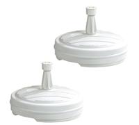 GRENADINE BOUTIQUE EDA - Pied De Parasol Ø 42 cm Plastique Blanc - Base À Remplir Eau Ou Sable - Support Stable pour Parasol Jardin Terrasse Balcon (Lot de 2)
