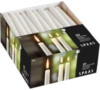 GRENADINE BOUTIQUE - Lot 50 bougies de table SPAAS - 8h de combustion - sans fumée - bougies chandelier ou déco mariage - fabrication Europe (Blanc, Lot de 1)