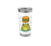 Grenouille Burger Parapluie Dessin animé Gobelet isotherme en acier inoxydable double paroi