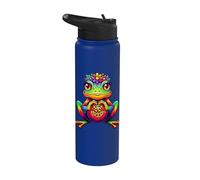 Grenouille hippie tie-dye, fille, femme, paix, années 70, main en forme de cœur Stainless Steel Insulated Water Bottle