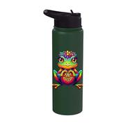 Grenouille hippie tie-dye, fille, femme, paix, années 70, main en forme de cœur Stainless Steel Insulated Water Bottle