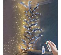 gresonic 1,6m Lumières de branche de fleur de cerisier bleu, 72LEDs USB Vine Garland avec télécommande et 8 modes d'éclairage, décor mural intérieur pour chambre à coucher, mariage
