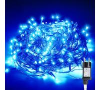 gresonic 100/200/300/400 Led Lichterkette Strombetrieben mit Stecker Außen und Innen (bleu, 100LED)