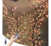 gresonic 2,3m Lumières de branche de fleur de cerise, 144LEDs USB Vine Garland avec télécommande et 8 modes d'éclairage, décor mural intérieur pour chambre à coucher, mariage, Noël (144LED)