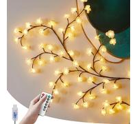 gresonic Arbre Lumineux Blanche LED 1,2m 48 LED - Guirlande Lumineuse en Forme de Vigne, Lampe Murale Fleurs de Cerisier avec Télécommande et 8 Modes d'Éclairage pour Décoration Intérieure
