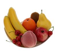 Gresorth Artificielle Poire Pomme Banane Pêche Kiwi Orange Cerise Bunche Décoration Faux Fruit Realistes Nourriture Cuisine Modèle