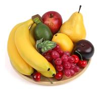 Gresorth Artificielle Realistes Pomme Brin Banane Raisin Citron Poire Faux Fruit Modèle Accueil Noël Fête Décoration - 8 Fruits
