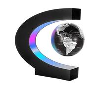 Gresus Globe terrestre flottant en lévitation magnétique, base en forme de C avec lumières LED, idéal pour pères, étudiants, enseignants, affaires, petit ami, cadeau d'anniversaire pour décoration de