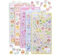 GRETY Ensemble d'Auto-Collants 3D avec Motifs de Lapins Roses, Autocollants 3D pour Enfants, Gommettes Colorées pour Scrapbooking, DIY/Fête/Récompenses (5 pcs stickers）