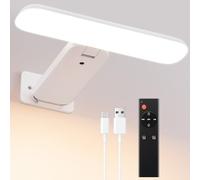 Grevoxy Applique Murale d'intérieur Batterie Rechargeable, Lampe LED Sans Fil pour Tableaux, 3 Températures de Couleur, Éclairage d’Art et Galerie,Lumiere pour Cible de Fléchettes, Photo mural, Blanc