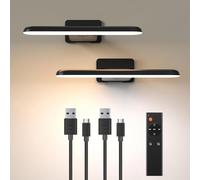 Grevoxy Applique Murale d'intérieur Batterie Rechargeable, Lampe LED Sans Fil pour Tableaux, 3 Températures de Couleur, Éclairage d’Art et Galerie,Lumiere pour Cible de Fléchettes, Noir, Paquet de 2