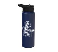 Greyhound Paris Café - Greyhound Mom Italian Greyhound Stainless Steel Insulated Water Bottle