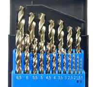 GREYWOLF Lot de 19 coffret foret cobalt，forets hélicoïdaux en acier rapide M35 pour carbure de tungstène, acier inoxydable, fonte, bois et plastique avec boîte d'index de 1 à 10 mm