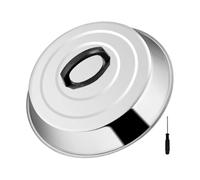 Griddle Basting Cover - 12-inch, Stainless Steel Melt Cheese & Steam | Heat-Resistant Grill Lid With Non-Slip Handle For Melting Cheese, Steaming Burgers And Preventing Grease Splattering On BBQs