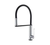 GRIFEMA DOVER-G14002B Robinet de Cuisine Noir, Mitigeur d'Evier de Cuisine Led avec Bec Flexible, Chrome/Noir