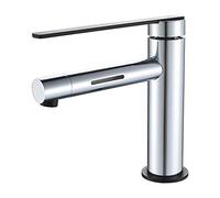 GRIFEMA Dover, Mitigeur de Salle de Bain Led, Robinet de Lavabo avec 2 Couleurs Changeantes, Chromé
