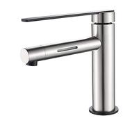 GRIFEMA Dover, Mitigeur de Salle de Bain Led, Robinet de Lavabo avec 2 Couleurs Changeantes, Nickel Brossé