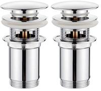 GRIFEMA G104 Bouchon Vidage Salle de Bain, Bonde de Lavabo Pop-up, Chromé, Argent S, Métal, Exclusivité Amazon (Lot de 2)