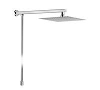 GRIFEMA G7007, Tête Douchette Carré 25 x 25 cm, Pommeau Douche avec support et flexible de douche, Acier Inoxydable, Chrom