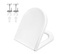 GRIFEMA G951 Abattant WC Premium - Résine UF Antibactérien et Inrayable - Ne Jaunit Pas - Finition Céramique - Fermeture Silencieuse - Dégagement Rapide Nettoyage Facile - Forme D[Exclusivité Amazon]