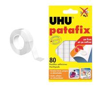 GRIFEMA GA4001-1, Double Face Extra Fort, Scotch Transparent Double Face, Nano-Ruban Lavable & UHU Patafix blanche - pastilles adhésives prédécoupées, pâte à fixer, repositionnables, blanche