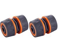 GRIFEMA GE1203, Réparateur de tuyau d'arrosage 1/2 Pouces de 13 mm Universel, Connecteur de service rapide pour une installation facile, Orange/Noir, [Exclusivité Amazon] (Lot de 2)