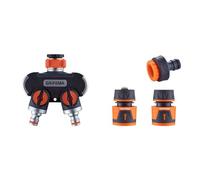 GRIFEMA GE1401-2, Distributeur Arrosage 2 Voies, Diviseur de Tuyau, avec Interrupteur de Commande & GE1103, Kit de Raccordement de Robinet/Tuyau de Jardin avec Connecteur Waterstop 1/2"