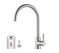 GRIFEMA Irismart G4008-98 Robinet de cuisine basse pression, mélangeur d'évier, économie d'énergie, acier inoxydable, Gris