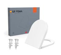 GRIFEMA Premium Abattant WC - Forme D, Universel - Duroplast(UF), Finition Céramique Brillante - Antimicrobienne & Anti-Jaunissement - Dégagement Rapide & Facile à Nettoyer - 150kg Capacité, 46.5x36cm