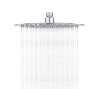 GRIFEMA Tête de Douche Inox - Économie d'Eau, Pommeau Rond 25CM, Pluie Universelle Filetage 1/2 Pouce, Rotatif 360°, G834