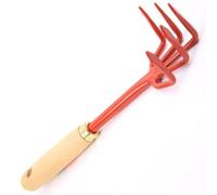 Griffe à fleurs - CYCLINGCOLORS - Outil de jardinage - 5 dents en acier - Manche en bois - Aération des sols