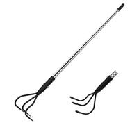 Griffe à main - Grattoir de jardin 145 cm - 3 dents - Acier au carbone - Manche réglable 75-145 cm - Pour plantes et sol
