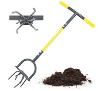 Griffe de jardin à torsion - Griffe à main en acier - Pointes incurvées - Semelle antidérapante - Noir
