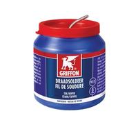 Griffon Fil à souder étain cuivre 97/3, 3 mm, 500 g, âme colophane, pour soudure électronique, électroménager et audio, flux propre, résiste jusqu'à 90 C
