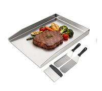 GriHero Plaque de cuisson en acier inoxydable de 45 x 30 cm pour Napoléon Rogue (également avec brûleur arrière), charbon de bois Weber et la plupart des barbecues