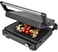 Gril 200 : Grill de contact | 1500-1800W | Plaques de cuisson amovibles | Réglage de température progressif | 210°C maximum | Bac de récupération des graisses amovible, couleur noire