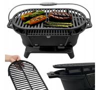 Gril à charbon de bois HAGE Hibachi, en fonte, avec grille de cuisson de 43 x 23 cm
