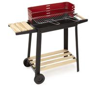 Gril à charbon portable - SPRINGOS - BQ0029 - Grille réglable 5 niveaux - Roulettes - Tablette latérale