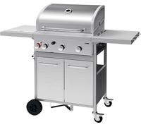 Gril à gaz 12,8 kW, 3+1 brûleurs, acier inoxydable