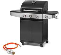 Gril à Gaz Fieldmann FZG 3013, 3 Brûleurs + Brûleur Latéral, Surface de Cuisson 60 x 42 cm, Allumage Automatique, Thermomètre Intégré