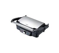 Gril à Panini 1600W avec Poignée à Contact Froid et Bouton Réglable Noir / Argent