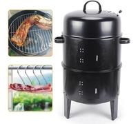 gril BBQ 3 en 1, fumoir/gril/braisière, grande capacité, arrivée d'air réglable