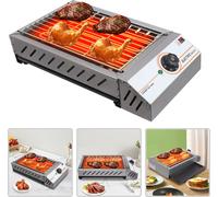 Gril BBQ, Grande surface de cuisson Gril électrique portable, Gril électrique moderne Pour les parties, Argent