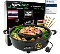 Gril de barbecue thaïlandais électrique et hot-pot, 2 en 1, 1800 W, rond, noir