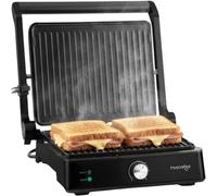 Gril de contact - Appareil à panini - Gril pour une alimentation saine - Plaques 100% sans PFAS - Dimensions : 23x29 cm - Noir