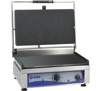 Gril de contact KBS, surface de cuisson 45 x 27 cm, dessus rainuré et dessous lisse, 1 zone de chauffe