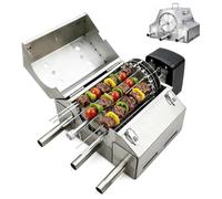 Gril de rôtissoire pour barbecue, kit de barbecue au charbon de bois rotatif automatique sans fumée avec support de sèche-linge, batterie et alimentation de type C pour la cuisine en plein air