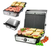 Gril de table - TZS FIRST AUSTRIA - 900W - Ouverture 180° - Plaques amovibles - Nettoyage facile