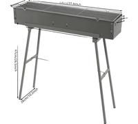Gril, design portable, puissance de feu réglable, gris